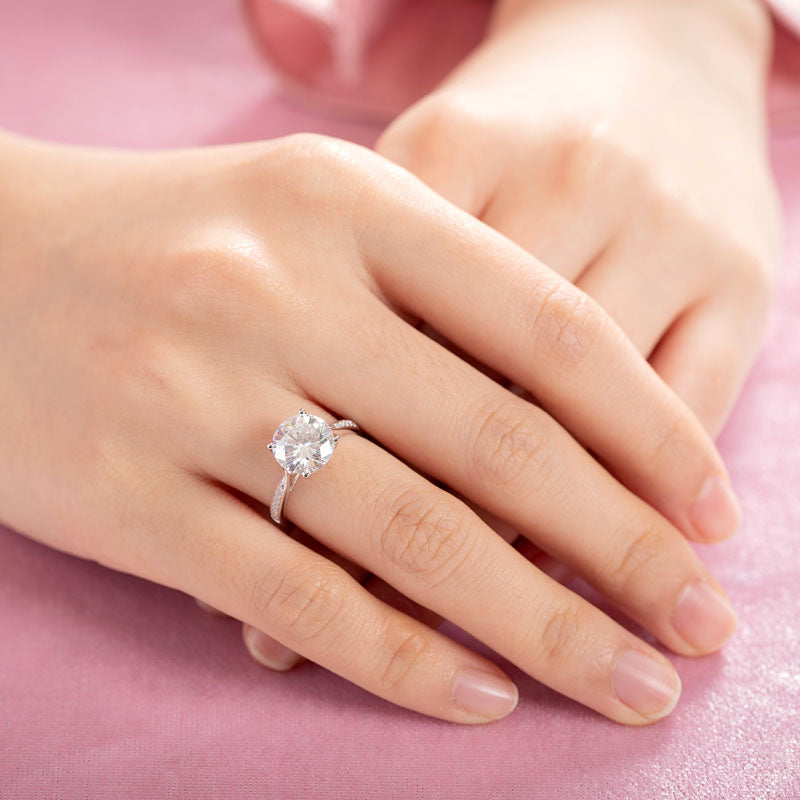 3 Carat Moissanite Diamond (9 mm) Luxury Ring Engagement 925 Sterling Silver MFR8348-3