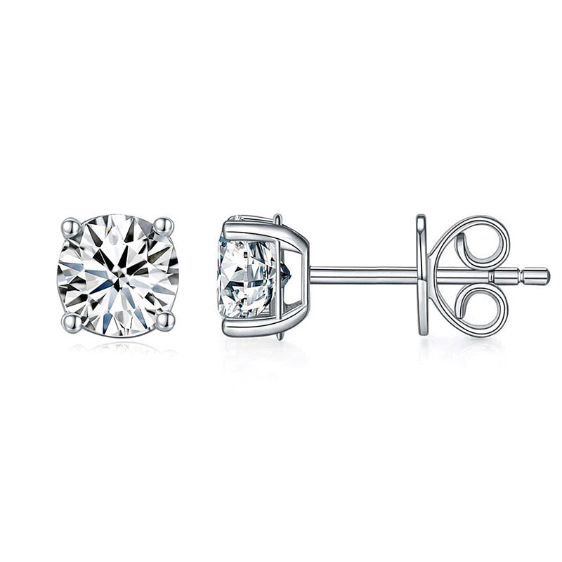 1 Carat Lab Grown Diamond Earrings (Total 2 Carats) 14K White Gold LGE002_2-1