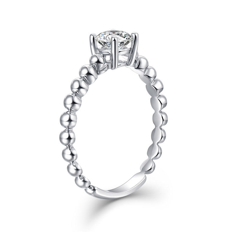0.5 Carat Lab Grown Diamond Ring 14K White Gold LGR001-4