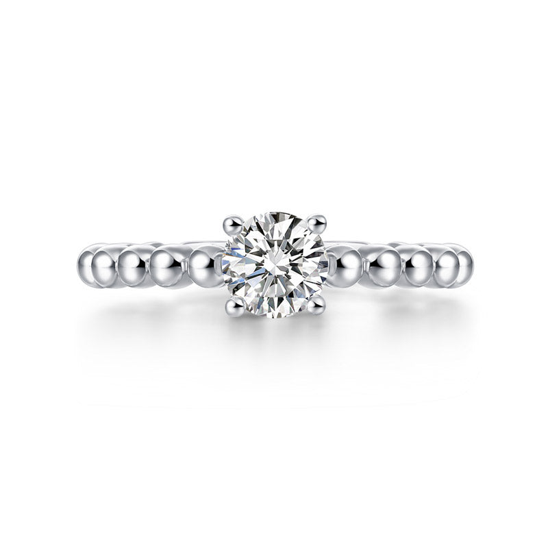 0.5 Carat Lab Grown Diamond Ring 14K White Gold LGR001-2