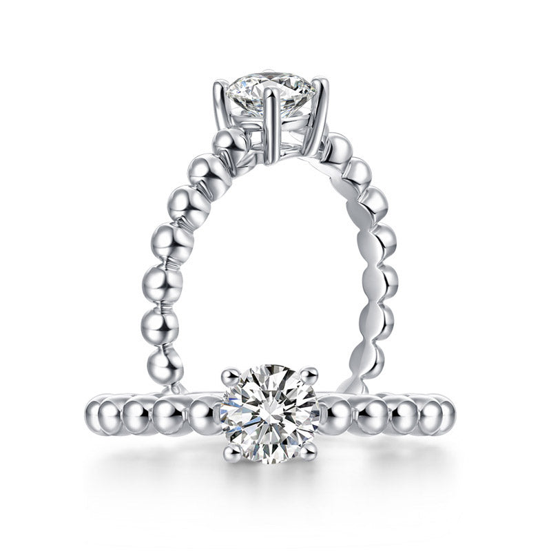 0.5 Carat Lab Grown Diamond Ring 14K White Gold LGR001-0