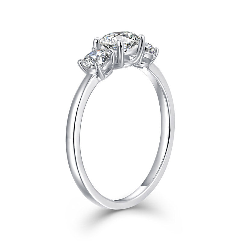 Three-Stone 0.5 Carat Lab Grown Diamond Ring 14K White Gold LGR002-2