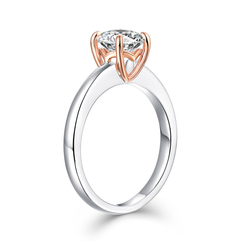 1 Carat Lab Grown Diamond Ring 14K White Gold Rose Gold LGR003-4