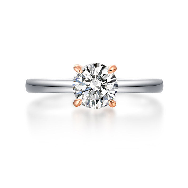 1 Carat Lab Grown Diamond Ring 14K White Gold Rose Gold LGR003-2