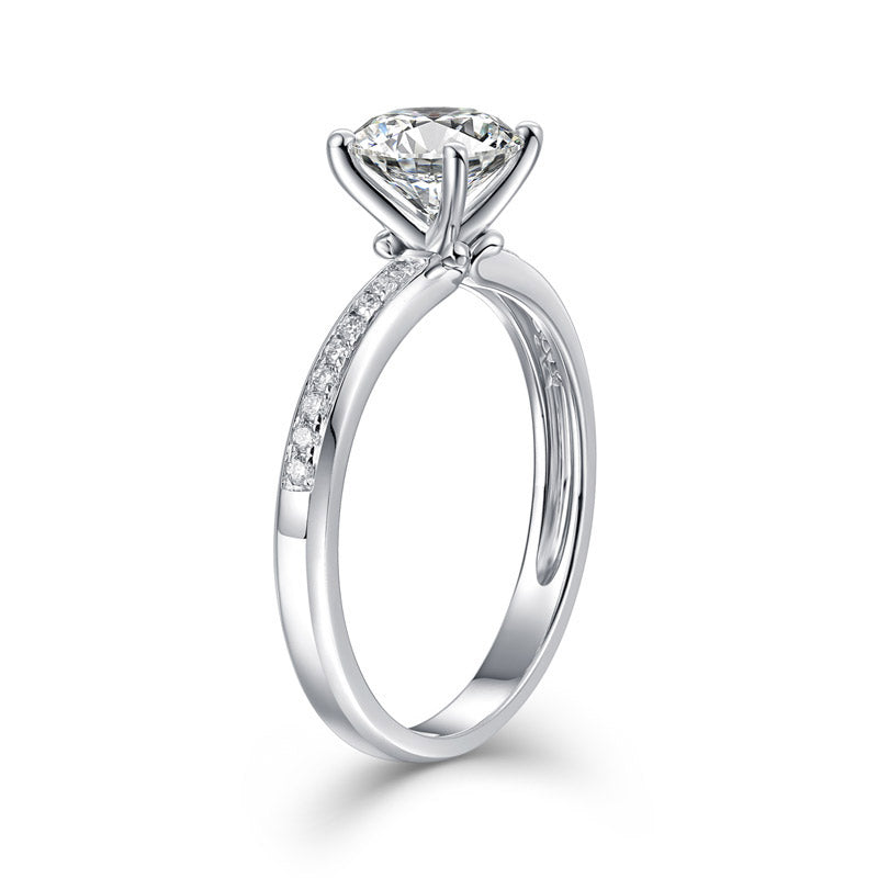 1 Carat Lab Grown Diamond Ring 14K White Gold LGR005-2