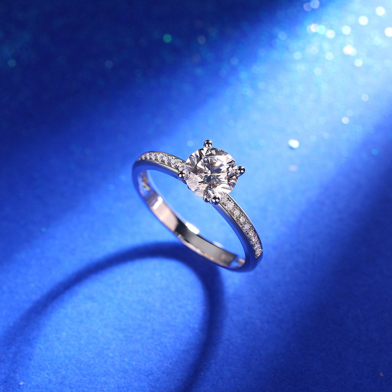 1 Carat Lab Grown Diamond Ring 14K White Gold LGR005-1