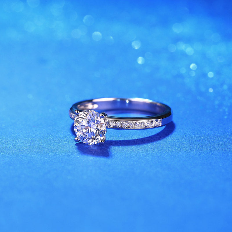 1 Carat Lab Grown Diamond Ring 14K White Gold LGR005-3