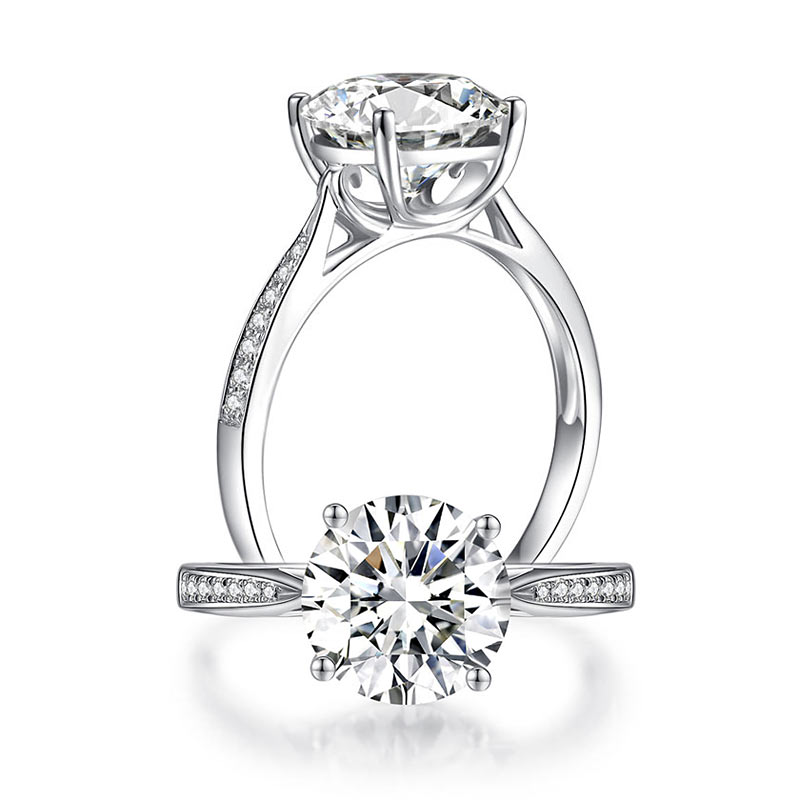 3 Carat Moissanite Diamond (9 mm) Luxury Ring Engagement 925 Sterling Silver MFR8348-0