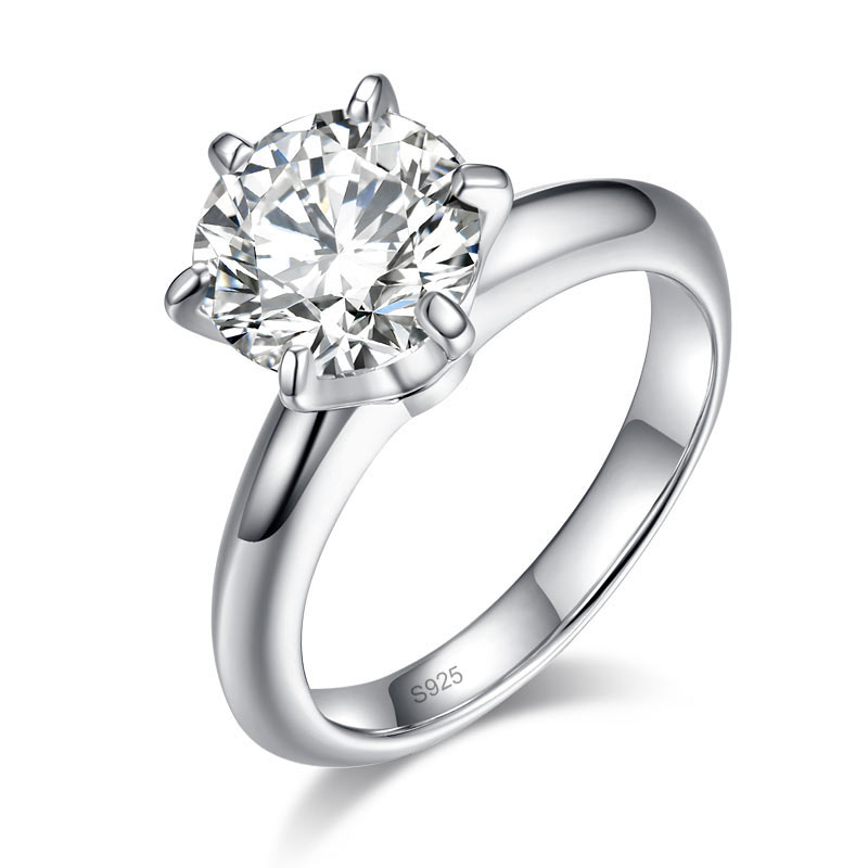 3 Carat Moissanite Diamond (9 mm) Luxury Ring 6 Claws Engagement 925 Sterling Silver MFR8350-4