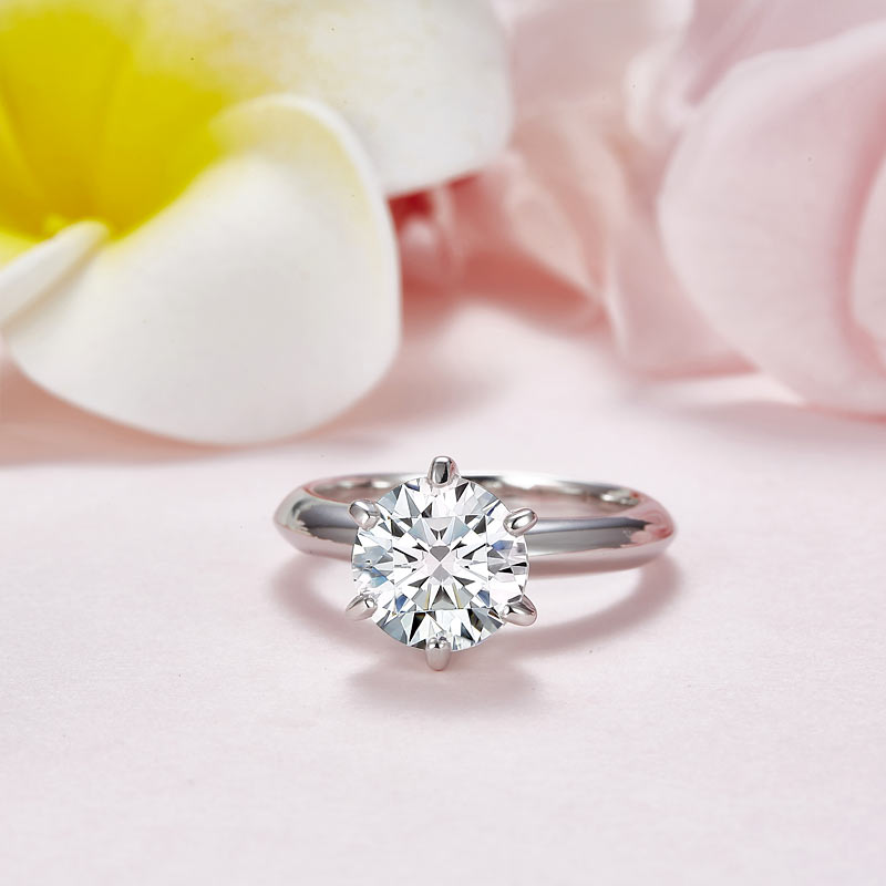 3 Carat Moissanite Diamond (9 mm) Luxury Ring 6 Claws Engagement 925 Sterling Silver MFR8350-2