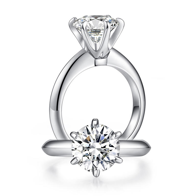 3 Carat Moissanite Diamond (9 mm) Luxury Ring 6 Claws Engagement 925 Sterling Silver MFR8350-0